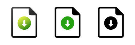 Download document vector icon. Download file symbolのイラスト素材