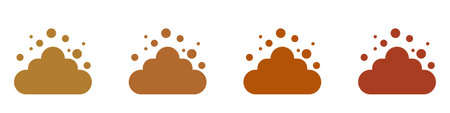 Dog poop icon with smell. Baby silhouette shit symbolのイラスト素材