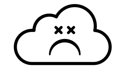 Sad cloud face icon. Bad internet connection vector symbolのイラスト素材