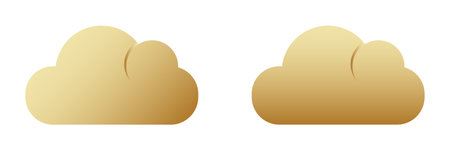 Cloud golden shape vector icons. Silhouette cloud gold sky logoのイラスト素材