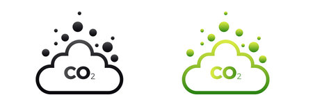 Co2 carbon dioxide cycle icon. Co2 emissions neutral symbolのイラスト素材