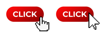 Click cursor button. Computer mouse pointer frameのイラスト素材