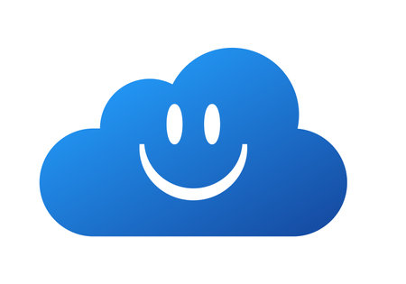 Happy cloud face icon. Good internet connection vector symbolのイラスト素材