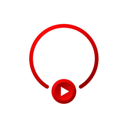 Red live broadcast logo. Video stream online icon.のイラスト素材