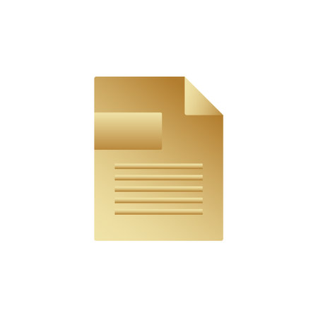 Golden luxury document icon. Premium file symbolのイラスト素材