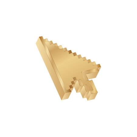 Golden cursor for computer. Premium golden arrow for desktop.のイラスト素材