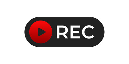 Rec indicator for live video recording. Video record icon.