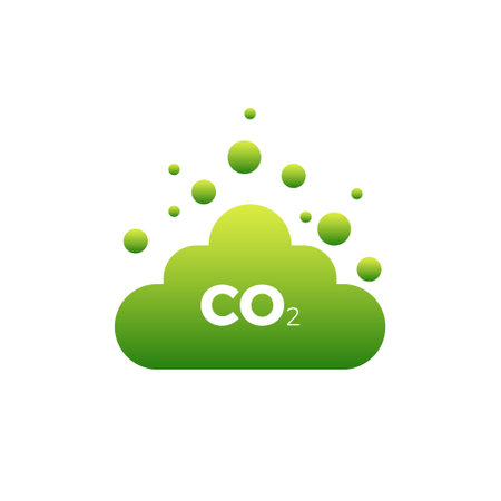 Co2 carbon dioxide cycle icon. Co2 emissions neutral symbolのイラスト素材