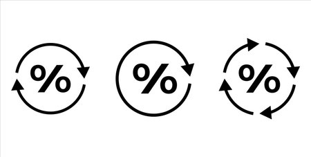 Cashback commission rate icon vector. Money back with percentのイラスト素材