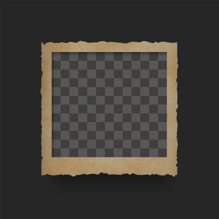 Photo frame with torn edges isolated. Empty squares for pictures and paintings with realistic design element with instant vector developmentのイラスト素材