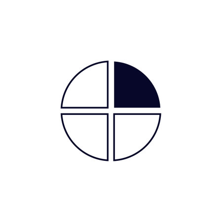 A simple design features a circle and square with clean lines and shapes in a black and white color scheme.のイラスト素材