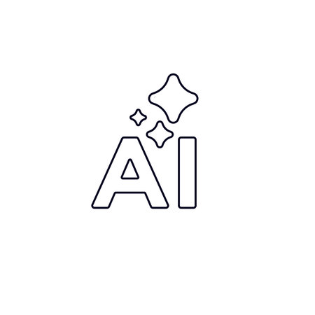 A minimalist logo featuring ai with clean lines. small sparkle graphics add a futuristic touch.のイラスト素材