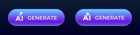Two glossy ai generate buttons with smooth, rounded corners for modern user interface design.のイラスト素材