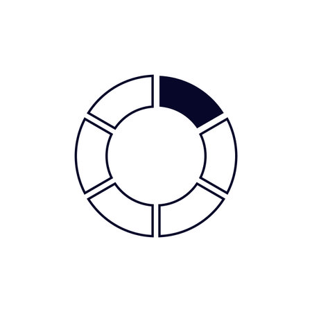 A visually appealing pie chart featuring a prominent black circle positioned in the center, set...