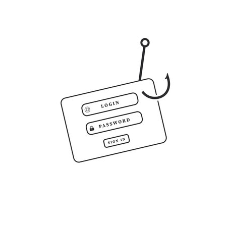 Cartoon phishing page uses fake login to trick users, highlighting online security risks.