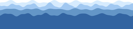 Abstract blue wave pattern with layered oceanic design in various shades.