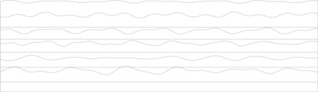Abstract minimalist wave patterns on a white background with horizontal lines.