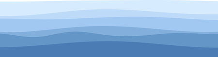 Abstract blue wave pattern with gradient shades in horizontal layers.のイラスト素材