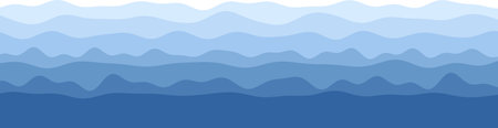 Abstract blue waves pattern in layers of light to dark shades.