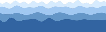 Abstract blue wave pattern illustration in various shades.