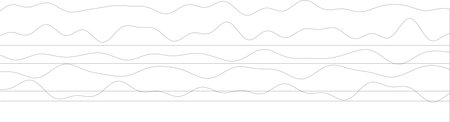 Abstract sound waves in white background with multiple lines.