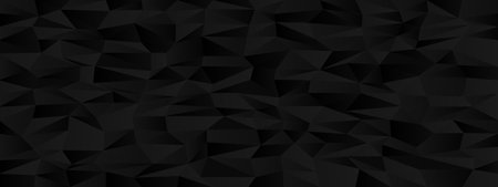Abstract geometric chaos background in black with polygonal shapes for modern design and art.