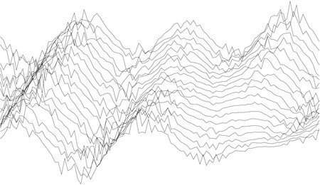 Abstract waves line art in monochrome for modern design projects.