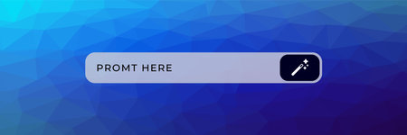 Ai text box featuring a magic icon for interactive user interface related to artificial intelligence.のイラスト素材