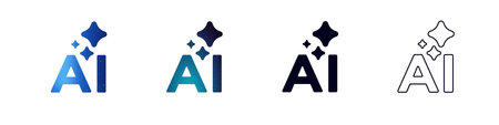 Ai graphics with diverse star designs showcasing innovation in technology with a minimalist approach.のイラスト素材