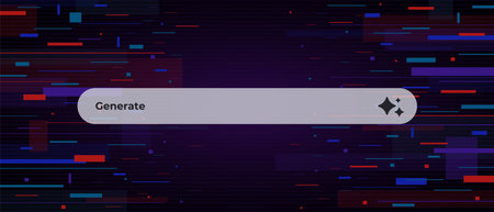 Ai interface displays generate button emphasizing artificial intelligence and user interaction design focus.のイラスト素材