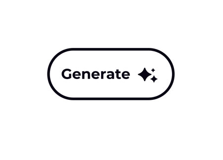 Ai themed button with the word generate, featuring sleek design elements for modern interfaces.のイラスト素材