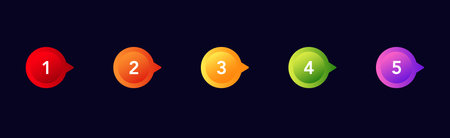 Colorful numbered bullet icons enhance clarity. ideal for lists, guides, and digital presentations.のイラスト素材