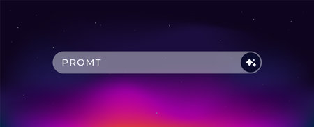 Ai search bar with a circular icon, symbolizing innovation and technology in digital interfaces.