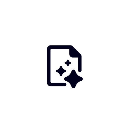Ai icon with document and stars symbolizing innovation and digital change in technology.のイラスト素材