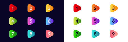 Bullet point icons with numbers and bright colors for enhancing lists or presentations uniquely.