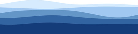 Abstract blue wave layers in minimalist design.のイラスト素材