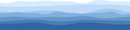 Abstract blue ocean waves pattern in soft gradient shades.のイラスト素材
