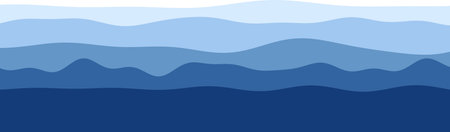 Abstract blue wave design with layered ocean-inspired patterns.のイラスト素材