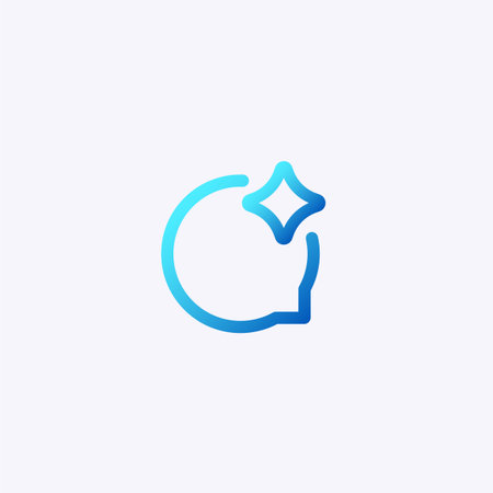 Ai inspired symbol showcasing a blue circle and star design, perfect for tech and digital themes.のイラスト素材
