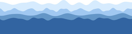 Abstract blue wave patterns creating a serene scenic landscape.