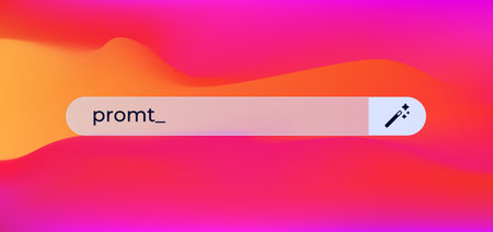 Ai typing interface bar indicating data entry in artificial intelligence applications and user tools.のイラスト素材