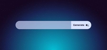 Ai art generation button with a search bar for creative digital art. modern design symbol.のイラスト素材
