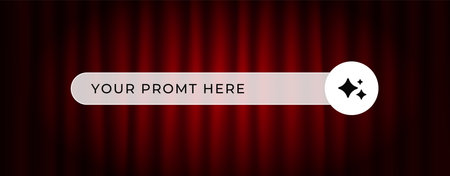 Ai prompt bar with a sparkle symbol for generating creative content and style customization.のイラスト素材