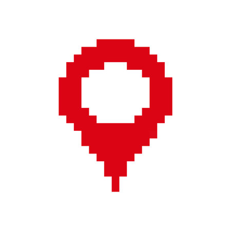 Red balloon icon with pixel design. white central highlight. vibrant and unique digital art.のイラスト素材