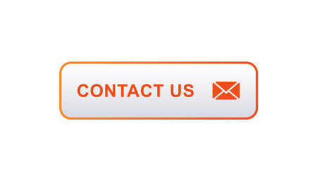 A rectangular button with contact us text and envelope icon, featuring an orange gradient design.のイラスト素材