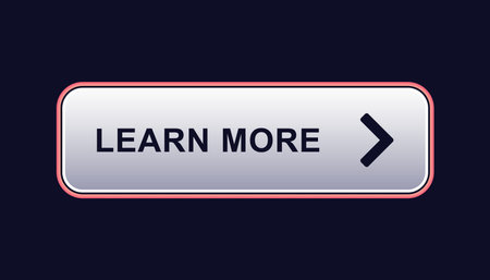 Rectangle button with the text learn more and a right arrow symbol indicating more information.