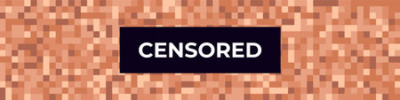 Censored warning content in pixels. Censorship viewing with tag censorship painted over scenes cruelty and violence detrimental to vector psycheのイラスト素材