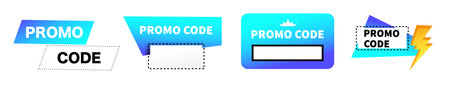 Promo code tag vector banner. Discount coupon template. Promocode sale discount ticket.のイラスト素材