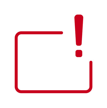 Red exclamation icon in minimalist frame design.のイラスト素材