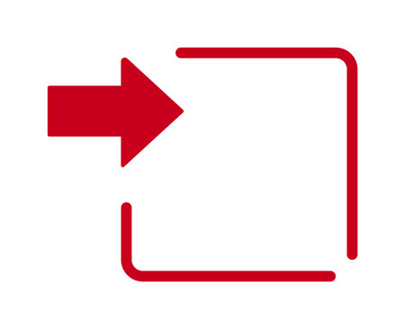 An icon illustrating an arrow entering into a square shape, symbolizing direction or an area of entryのイラスト素材